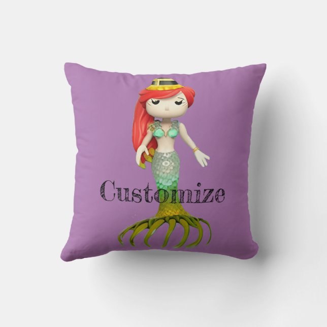 Niedliche Creepy Mermaid Hexe Thunder_Cove Kissen (Rückseite)