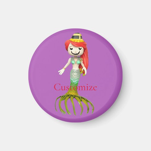 Niedliche Creepy Mermaid Hexe Thunder_Cove Magnet (Vorne)