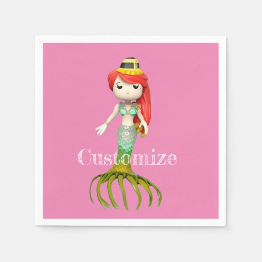 Niedliche Creepy Mermaid Hexe Thunder_Cove Serviette (Vorderseite)