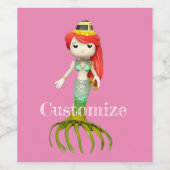 Niedliche Creepy Mermaid Hexe Thunder_Cove Weinetikett (Einzelnes Label)
