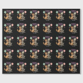 Niedliche Creepy Skeleton Hugging German Shepherd  Geschenkpapier (Flach)