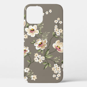 niedliche Creme-Blume mit grünen Blätter auf br Case-Mate iPhone Hülle
