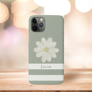 Niedliche Creme Daisy Blume Streifen Farbe Grün Na Case-Mate iPhone Hülle