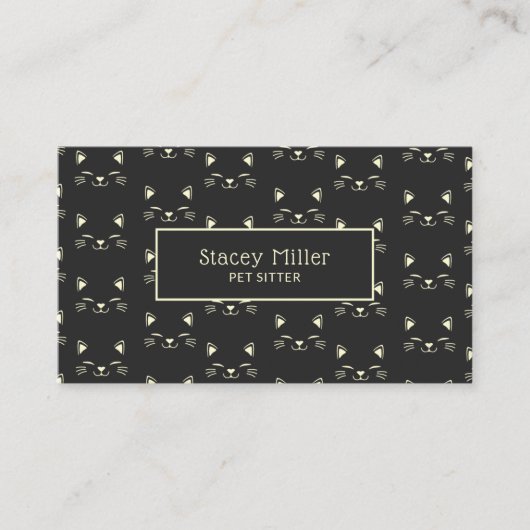 Niedliche Creme Kohle Katzenfackeln Sitzgelegenhei Visitenkarte (Vorderseite)