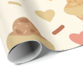 Niedliche Creme mit Herz Geschenkpapier (Rolleneckpunkt)
