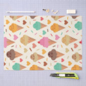 Niedliche Cremefarben mit Herz Seidenpapier (Handwerk)