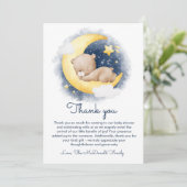 Niedliche Crescent Moon Teddy Bear Babydusche Dankeskarte (Stehend Vorderseite)