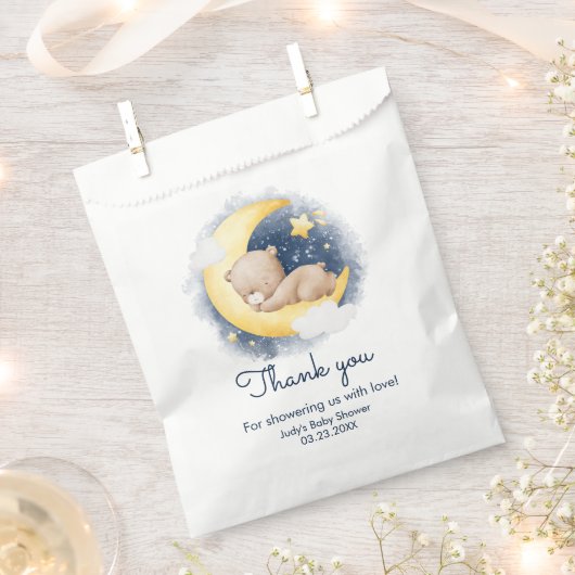 Niedliche Crescent Moon Teddy Bear Babydusche Geschenktütchen (Ausgeschnitten)