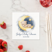 Niedliche Crescent Moon Teddy Bear Babydusche Serviette (Beispiel)