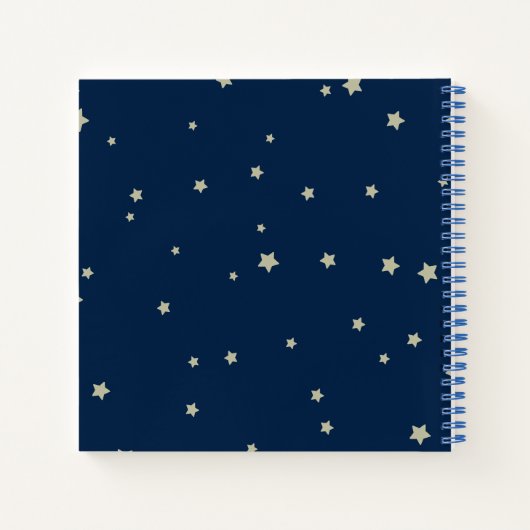 Niedliche Crescent Navy Moon Teddy Bear Baby Dusch Notizblock (Rückseite)