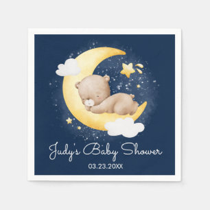 Niedliche Crescent Navy Moon Teddy Bear Baby Dusch Serviette