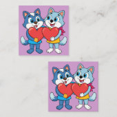 Niedliche Critter Paare Begleitkarte (Vorne/Hinten)