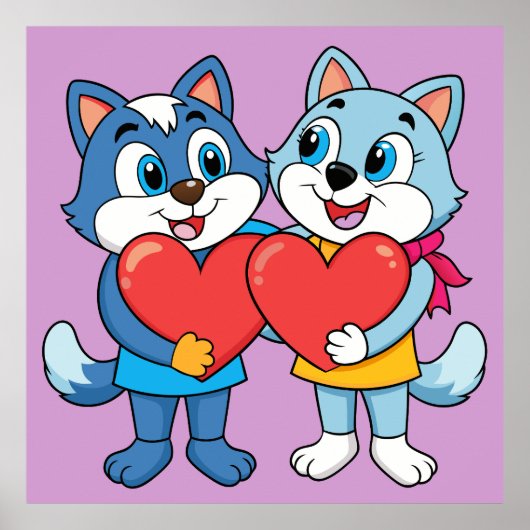 Niedliche Critter Paare Poster (Vorne)