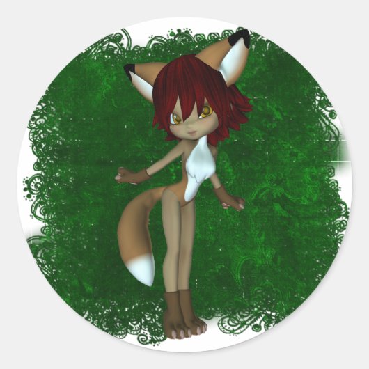 Niedliche Critters 05 Runder Aufkleber (Vorderseite)