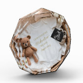 Niedliche Crochet-neutrale Schwangerschaftsankündi Fotoblock (Links)