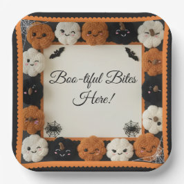 Niedliche Crochet Pumpkin Halloween Paper Teller