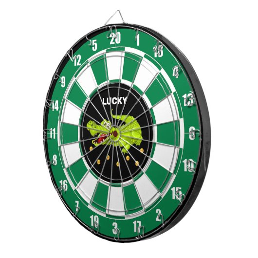 Niedliche Crocodile- und Goldmünzen auf Schwarz-We Dartscheibe (Vorderseite rechts)