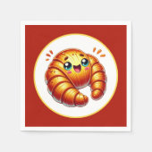 Niedliche Croissants Serviette (Vorderseite)