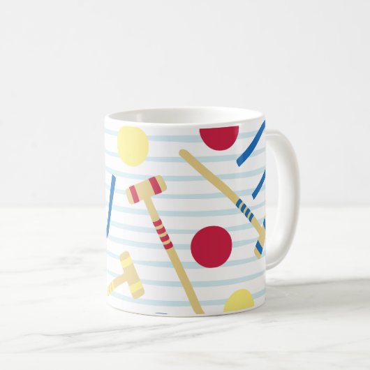 Niedliche Croquet-Kaffee-Tasse Kaffeetasse (VorderseiteRechts)
