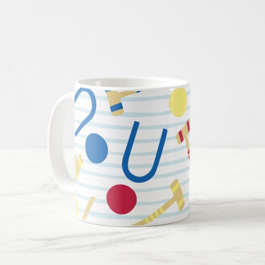 Niedliche Croquet-Kaffee-Tasse Kaffeetasse (Vorderseite Links)