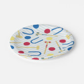 Niedliche Croquet Paper-Teller Pappteller (Schrägansicht)