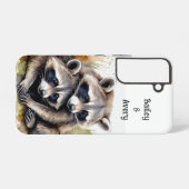 Niedliche Cuddling-Raccoons mit zwei Lieben Tiere Samsung Galaxy Hülle (Rückseite (Horizontal))