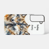 Niedliche Cuddling Wölfe Einzel-Liebe Tiere Samsung Galaxy Hülle (Rückseite (Horizontal))