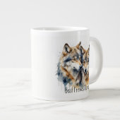 Niedliche Cuddling Wolves Die besten Freunde für i Jumbo-Tasse (Vorderseite Rechts)