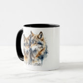 Niedliche Cuddling Wolves Die besten Freunde für i Tasse (Vorderseite Links)