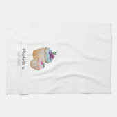 Niedliche Cup Cakes und Obst Aquarell Geschirrtuch (Horizontal)