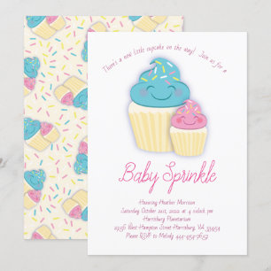Niedliche Cupcake Baby Sprinkle Dusche Einladung
