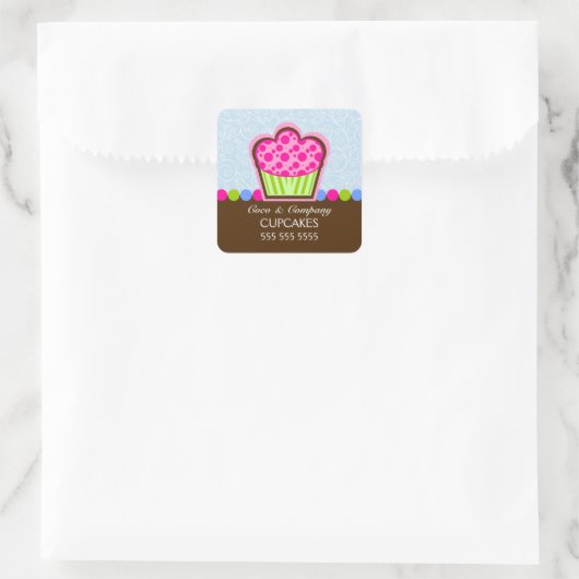 Niedliche Cupcake Bäckerei Blue Stickers (Tasche)