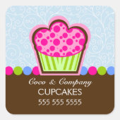 Niedliche Cupcake Bäckerei Blue Stickers (Vorderseite)