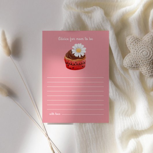 Niedliche Cupcake Blume Babyduschenempfehlung für  Begleitkarte