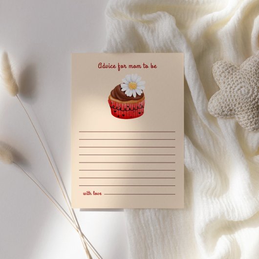 Niedliche Cupcake Blume Babyduschenempfehlung für  Begleitkarte