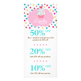 Niedliche Cupcake Discount Loyalty Cards Polka Dot Werbekarte