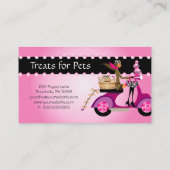 Niedliche Cupcake & Dogs Zebra Scooter Frau Visitenkarte (Rückseite)