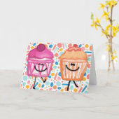 Niedliche Cupcake Geburtstagskarte Karte (Gelbe Blume)