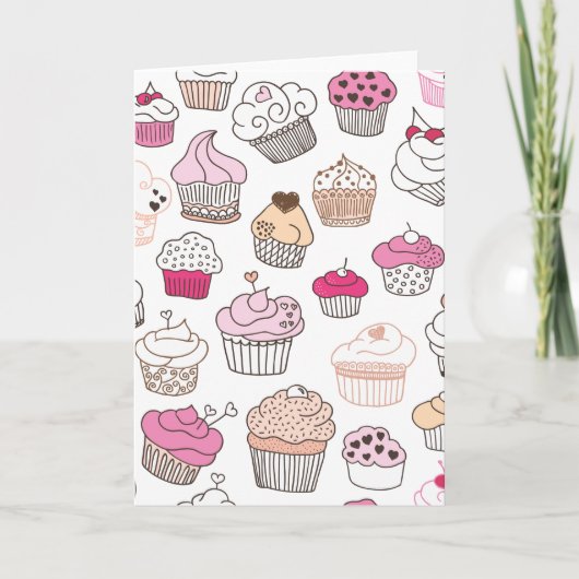 Niedliche Cupcake Karte (Vorderseite)