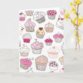 Niedliche Cupcake Karte (Gelbe Blume)