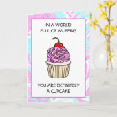 Niedliche Cupcake Pun Friendship Karte (Gelbe Blume)
