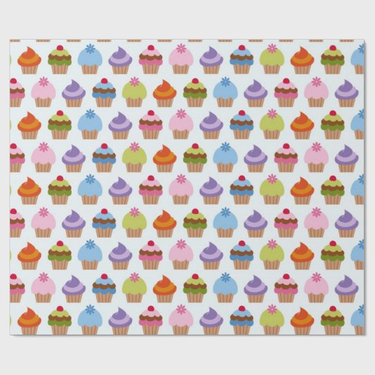 Niedliche Cupcake-Sorte Geschenkpapier (Flach)