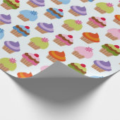 Niedliche Cupcake-Sorte Geschenkpapier (Ecke)