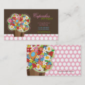 Niedliche Cupcake Spring Flowers Bakery Business C Visitenkarte (Vorne/Hinten)