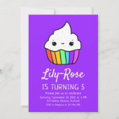 Niedliche Cupcake Sprinkles Kinderparty Einladung (Vorderseite)