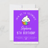 Niedliche Cupcake Sprinkles Kinderparty Einladung (Vorderseite)