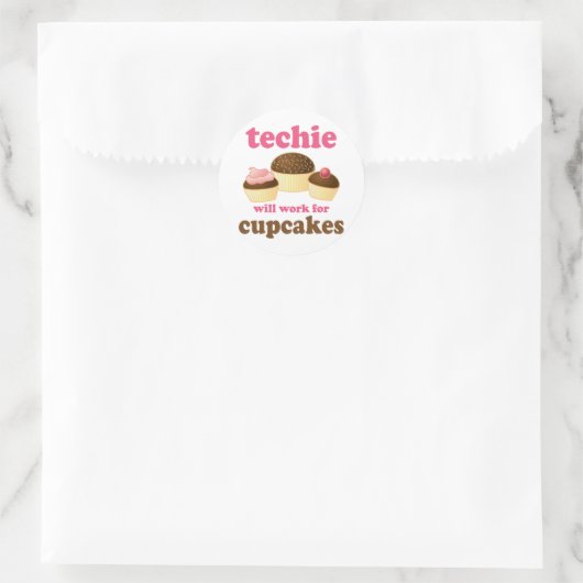 Niedliche Cupcake Techie Runder Aufkleber (Tasche)