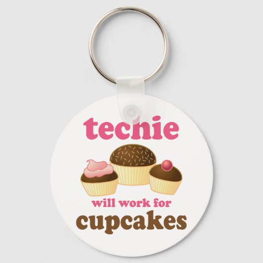 Niedliche Cupcake Techie Schlüsselanhänger (Vorderseite)