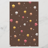 Niedliche Cupcakes Bäckerei Muster Brown Flyer (Hinten)