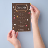 Niedliche Cupcakes Bäckerei Muster Brown Flyer (Handgriff)